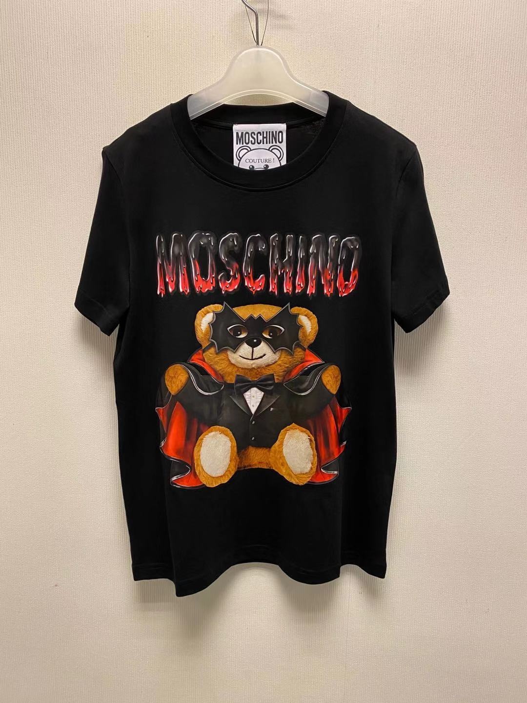 Moschino Teddy Bear Printed T-shirt In Black