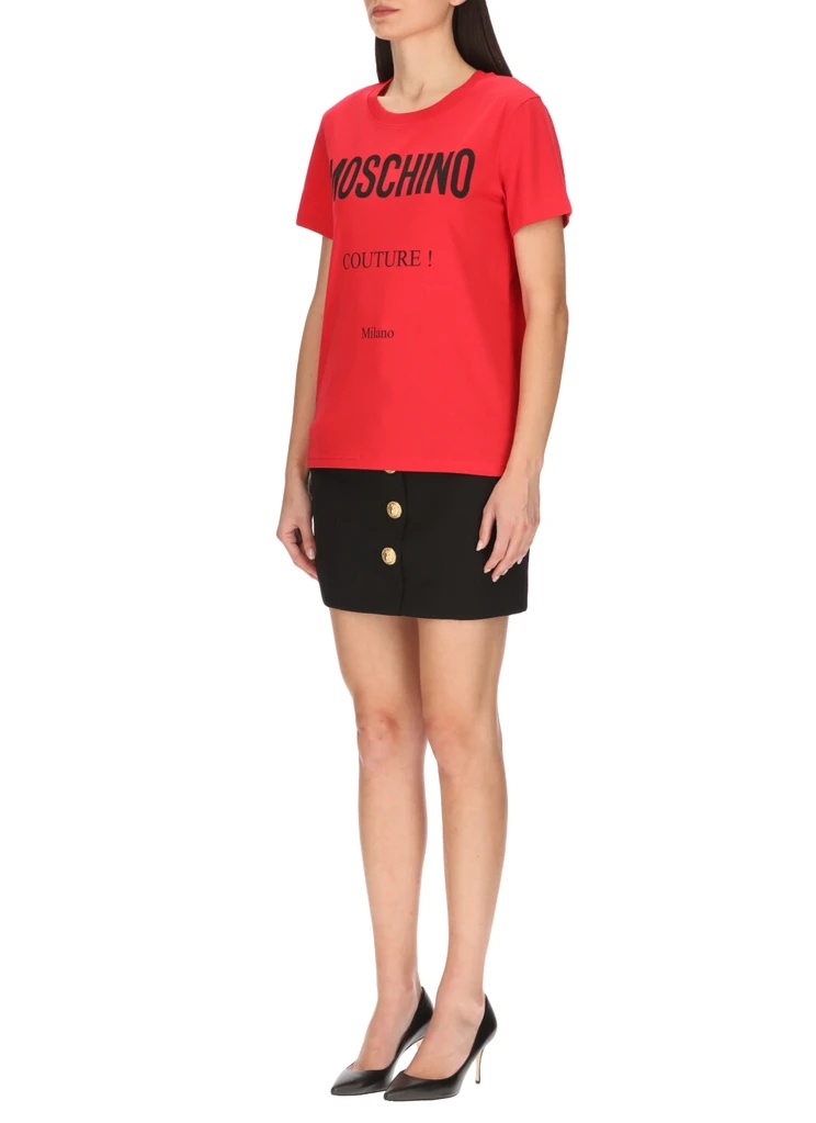 Moschino T-shirt With Round Neck And Short Sleeves In Red