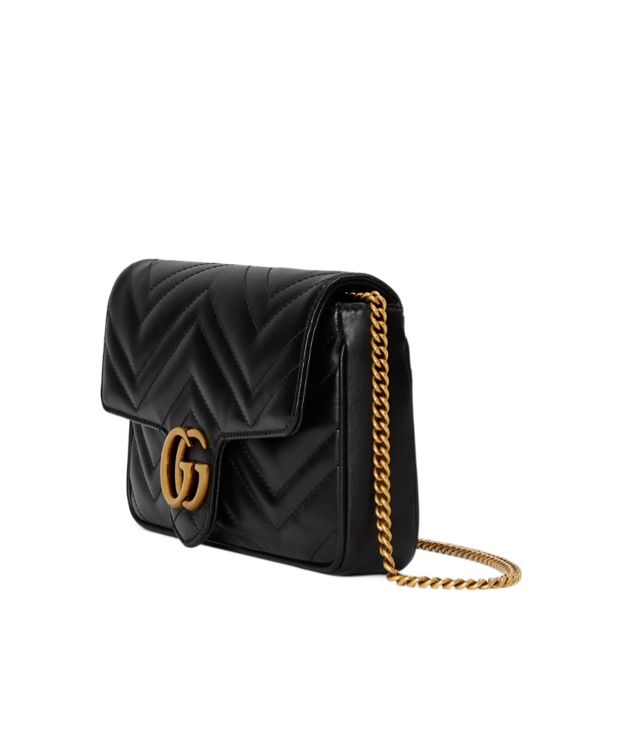Shop Gucci Gg Marmont Super Mini Bag In Black