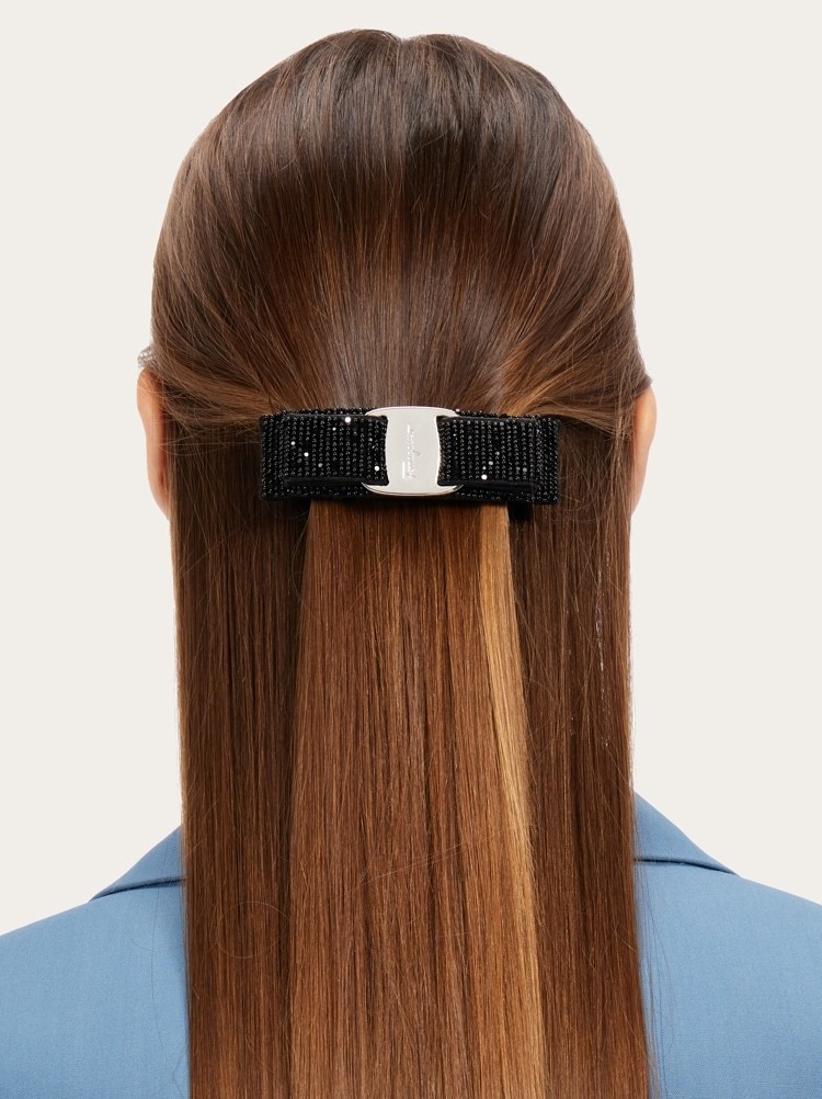 Ferragamo Haarspange Aus Seide Mit Schleife In Black