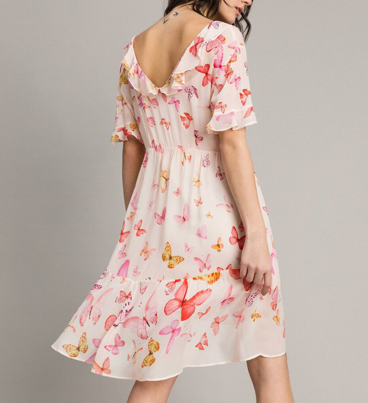 Twinset Butterfly Printed Dress In Pink