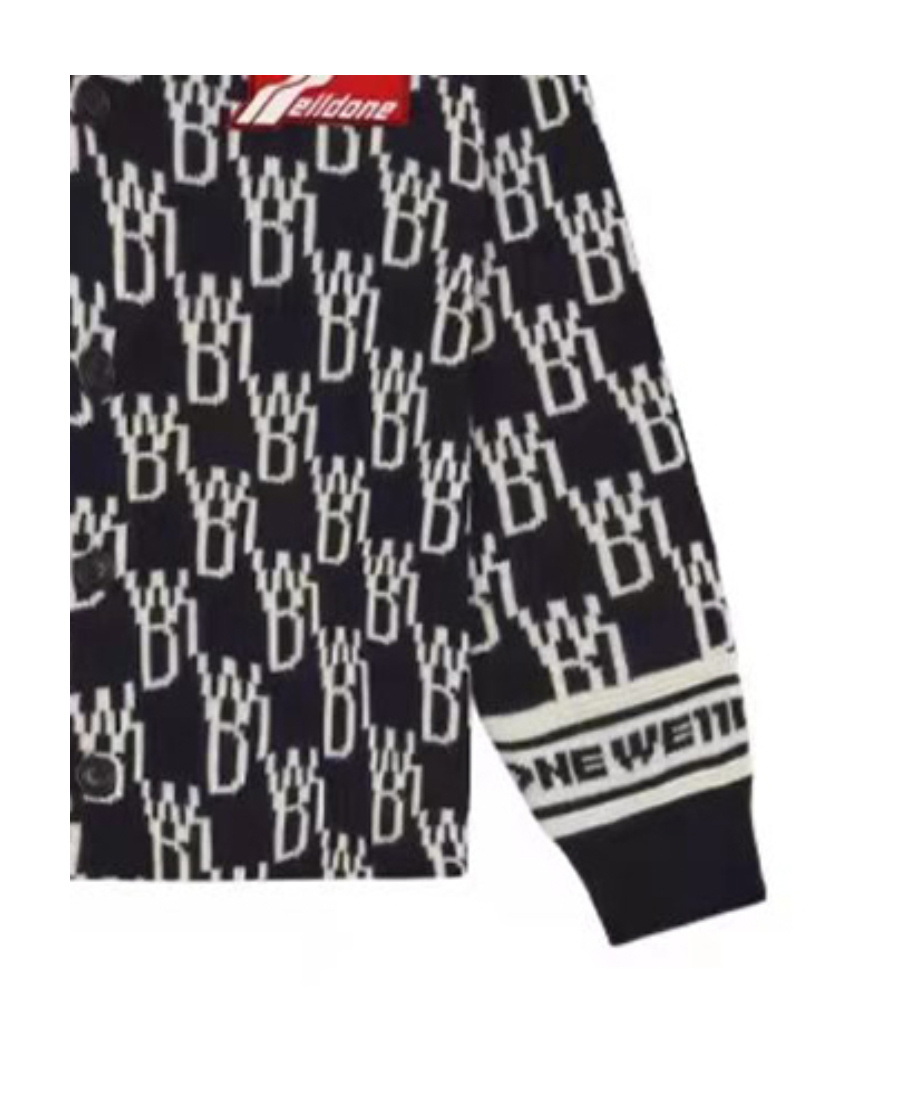 We11 Done V-neck Cardigan In Black