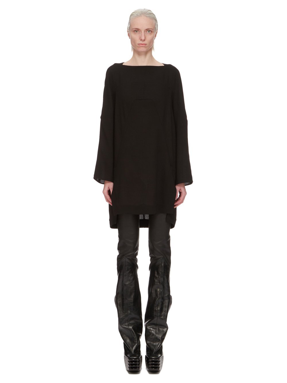 Rick Owens Phleg Mini Virgin Wool Blouse In Black