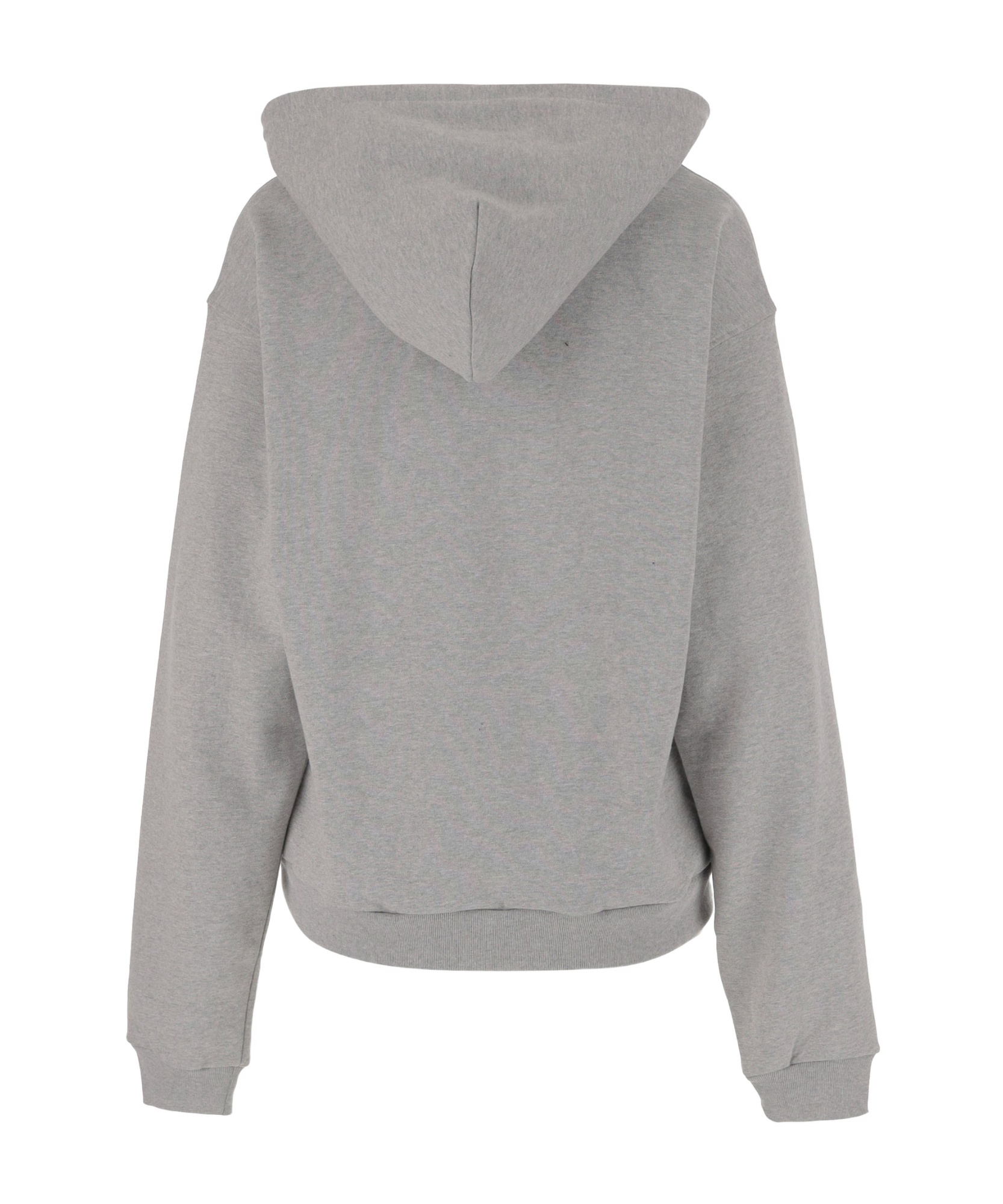 We11 Done Hooded Cotton Sweatshirt With Embroidered Logo And Pouch Pocket In Gray