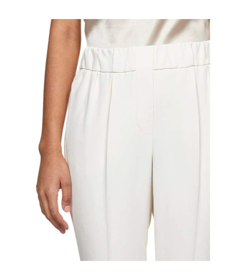 Brunello Cucinelli Beige Elastic Cady Trousers In White