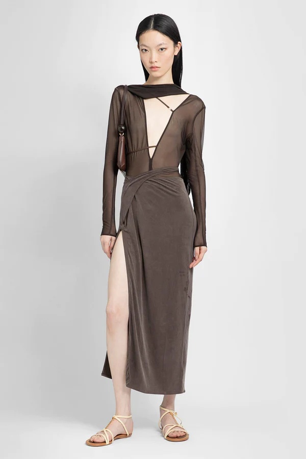 Jacquemus Le Abanaba Semi-sheer Bodysuit In Multicolor