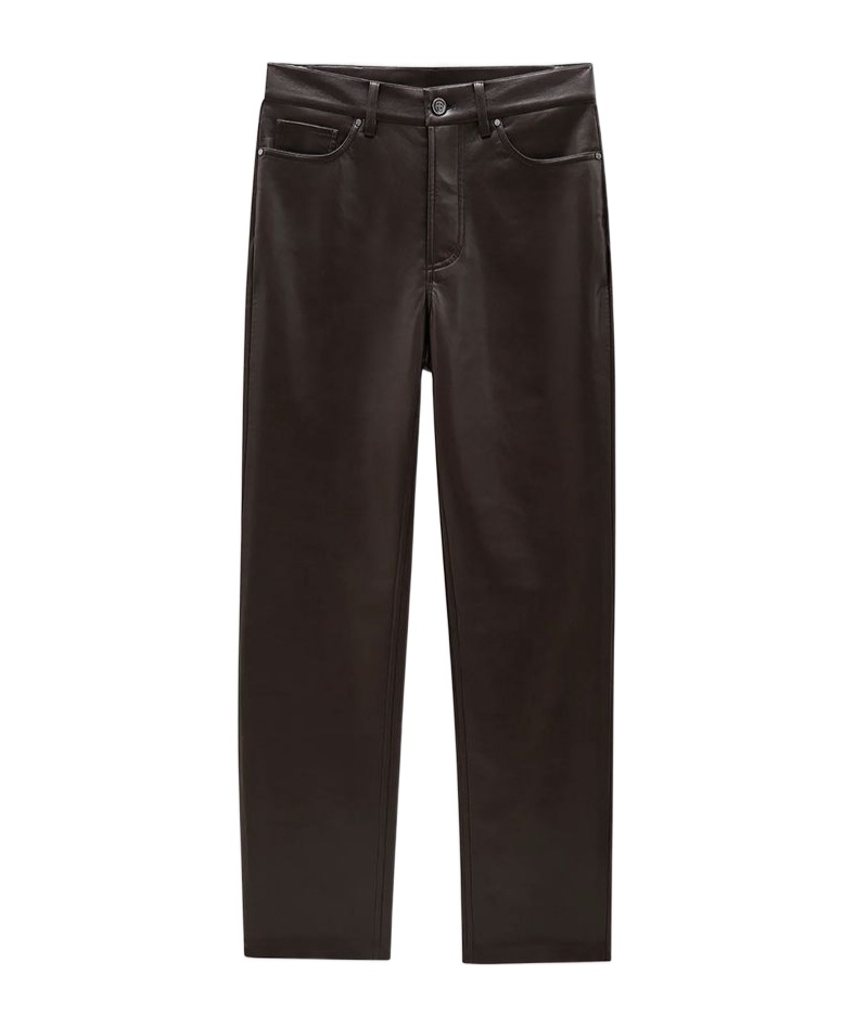 Anine Bing Button Fly Trousers In Brown