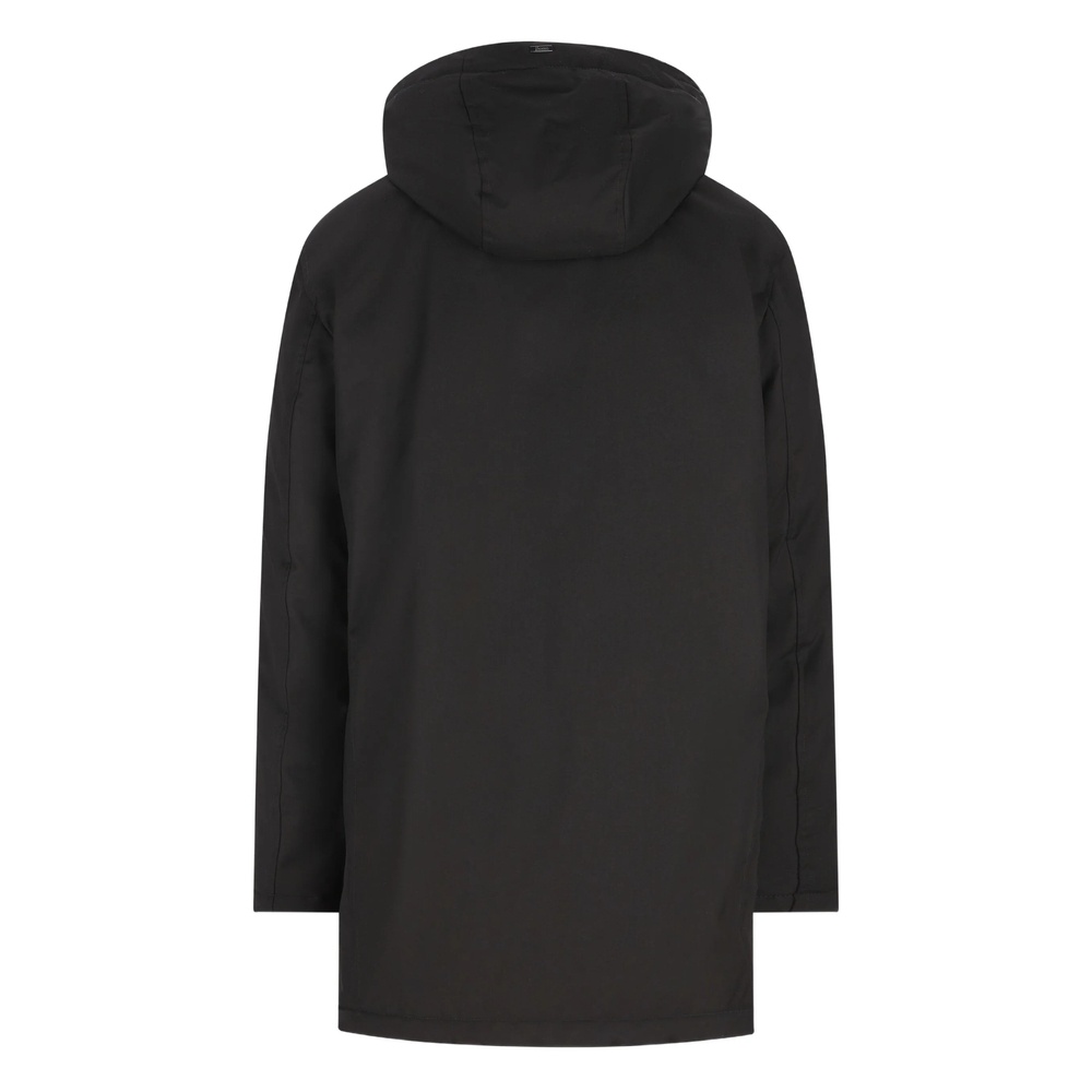 Herno Long Padded Coat With Knitted Collar Clothing In Black