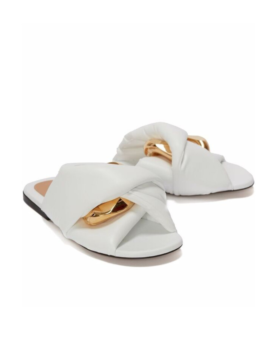 Jw Anderson Twist Detailed Open Toe Sandals In White