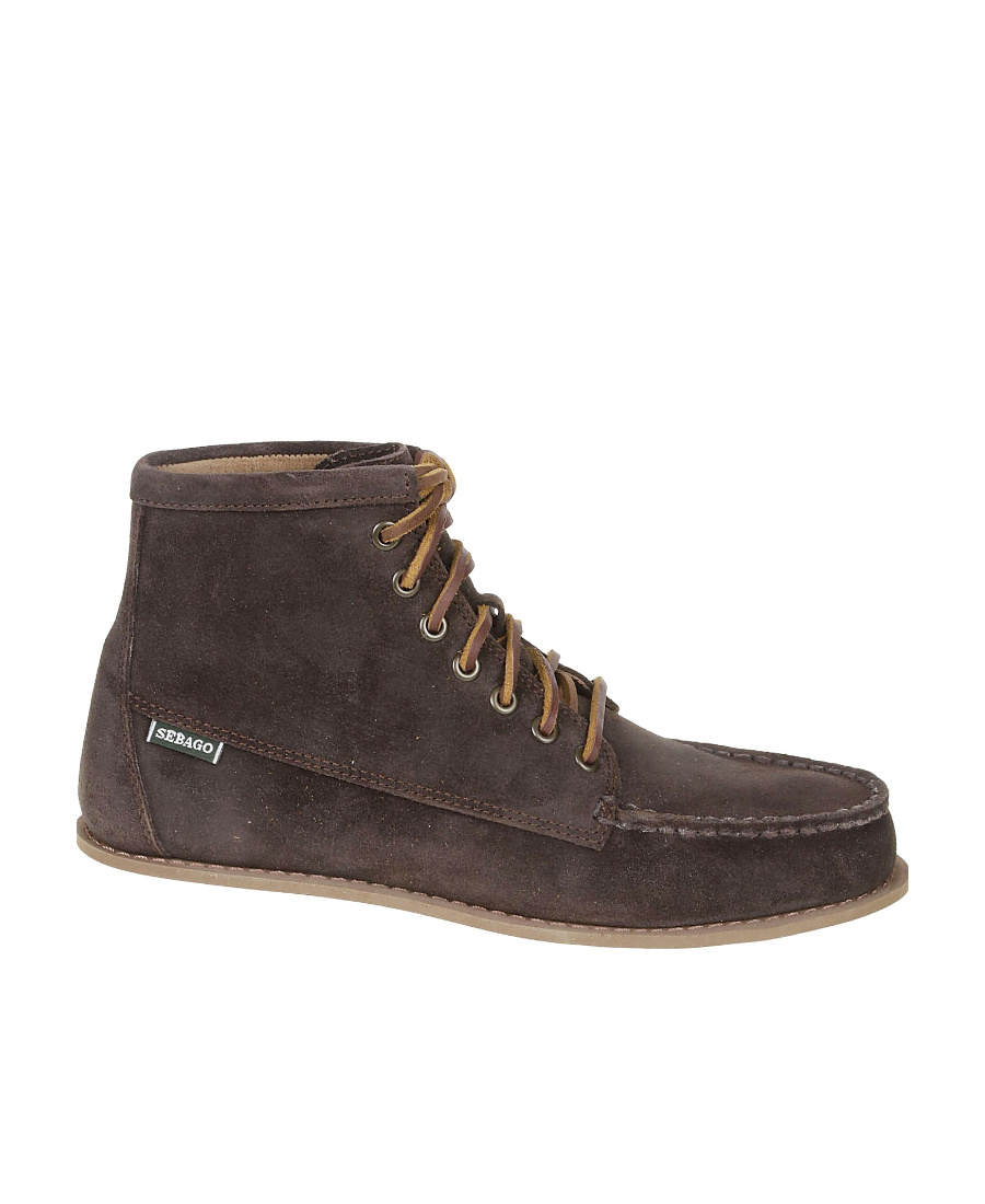Sebago Round Head Lace-up Boots In Black