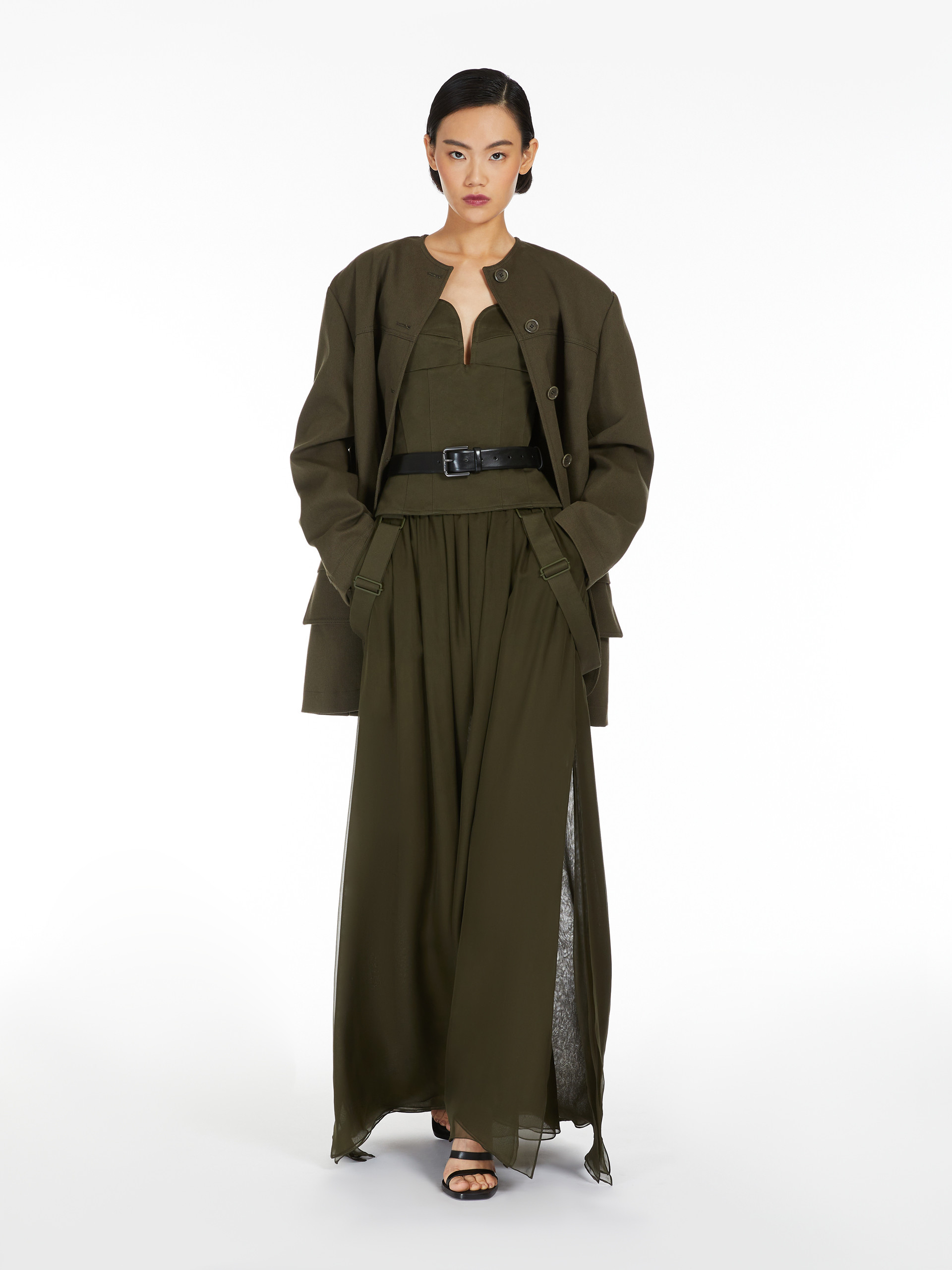 Max Mara Wool And Cashmere Crew-neck Sweater In Green