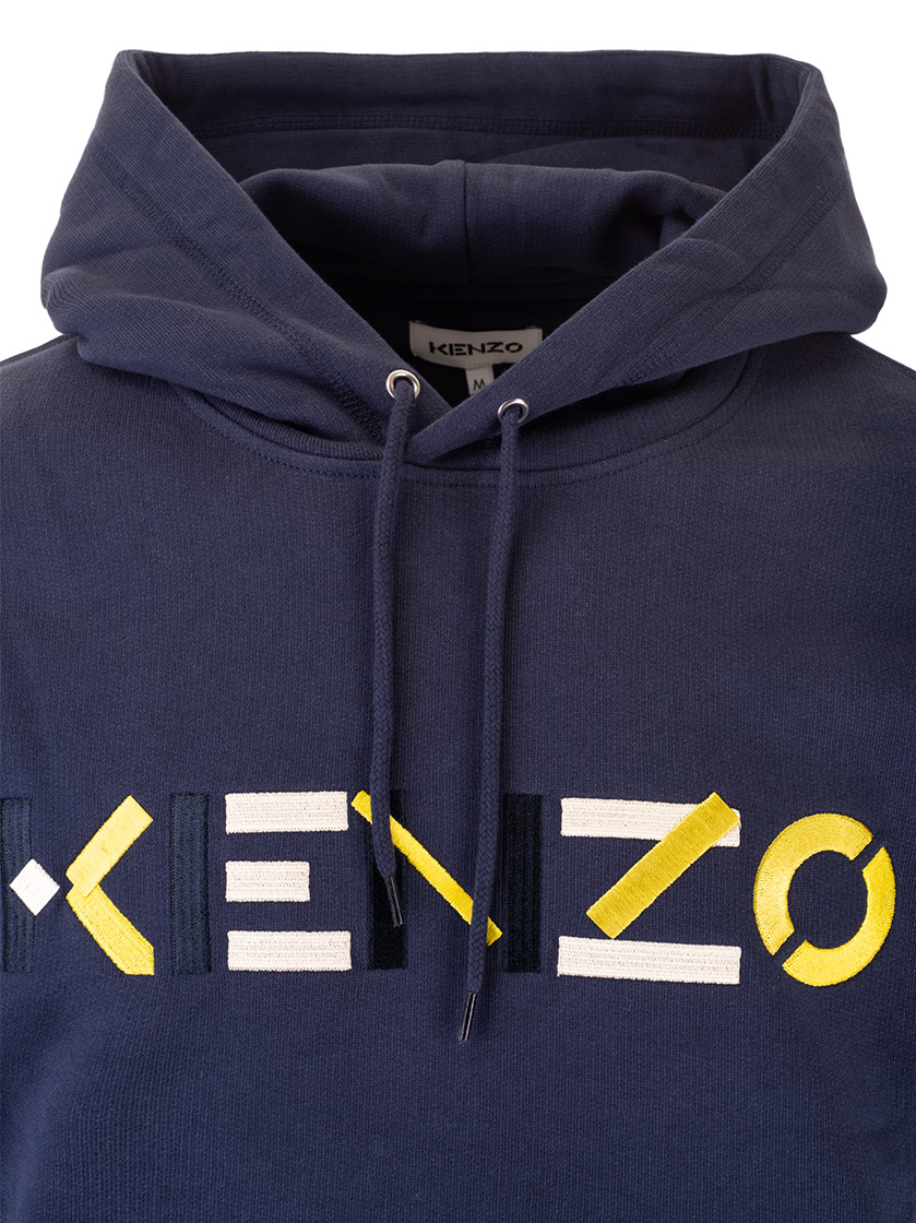 Kenzo Embroidered Logo Hoodie In Black