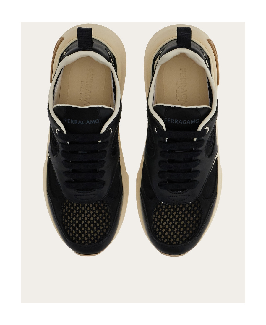 Shop Ferragamo Logo Low-upper Sports Shoes In Black