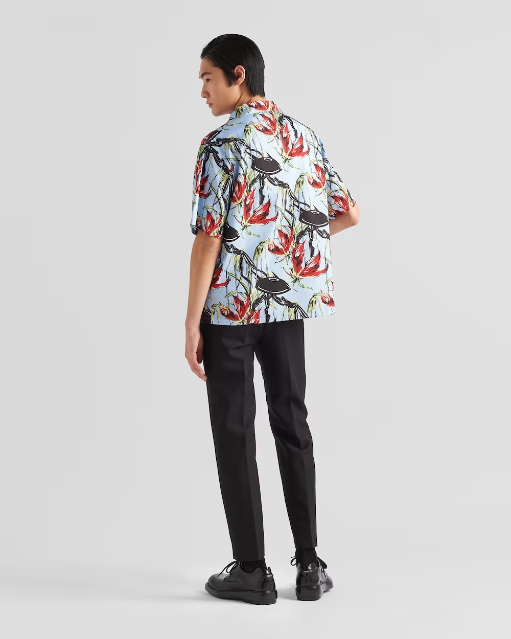 Prada Floral Print Buttoned Shirt In Multicolor