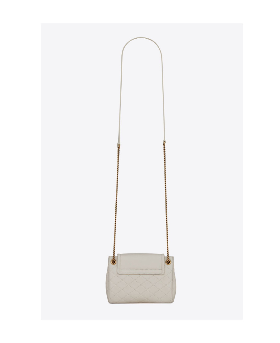Saint Laurent Diamond-quilted Ysl Crossbody Bag In White