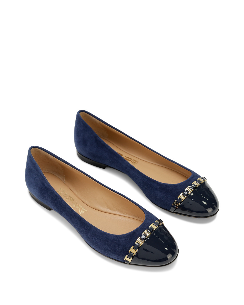 Ferragamo Round Head Ballet Shoes In Black