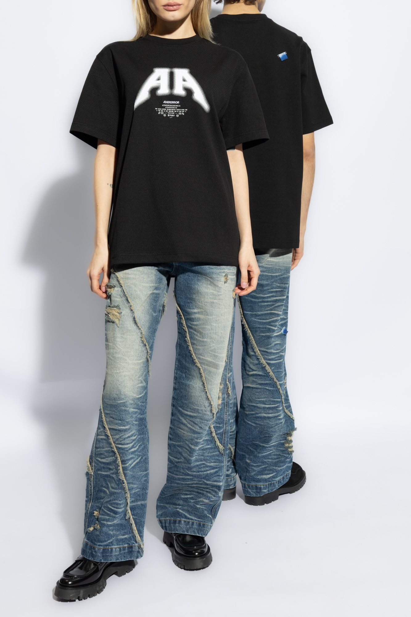 Ader Error Short-sleeved T-shirt In Black