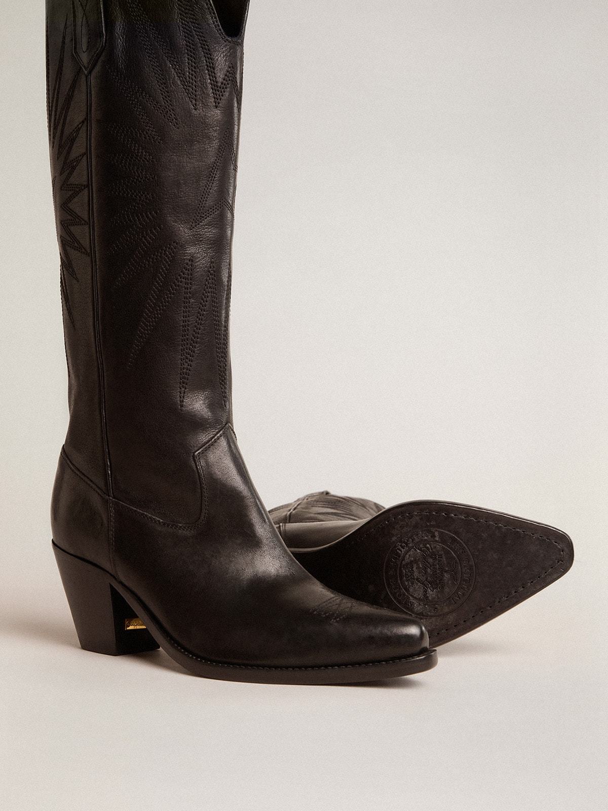 Golden Goose 85mm Wish Star Francesca Leather Boots In Black