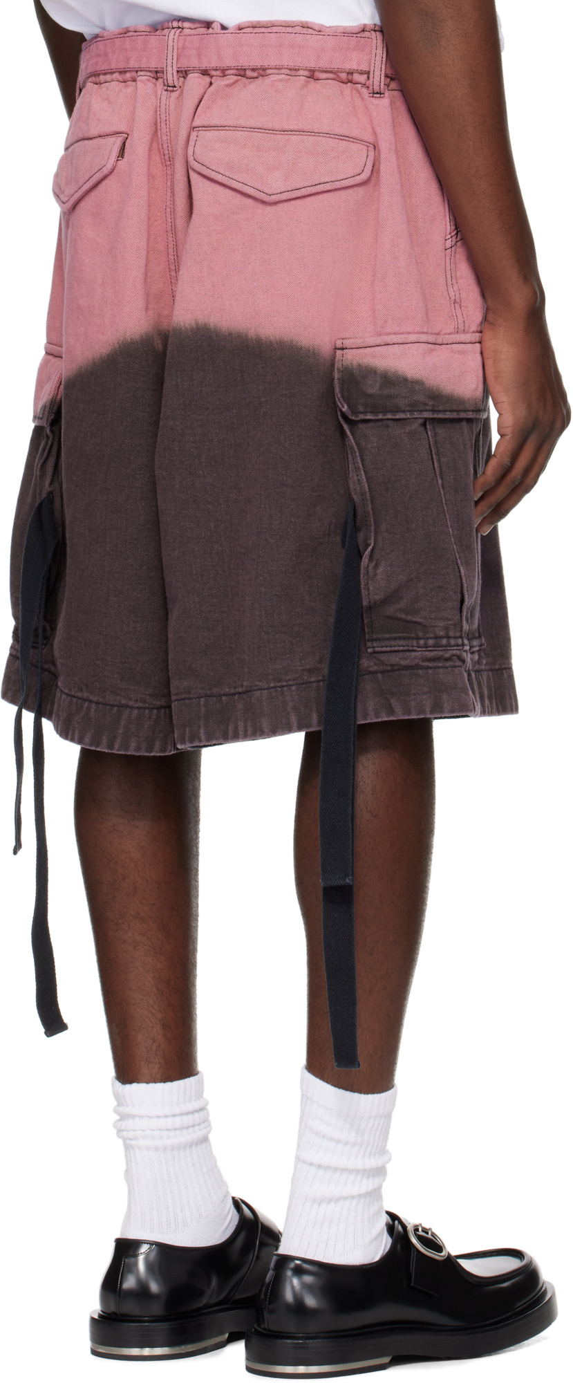 Sacai Garment-dyed Drawstring Shorts In Pink