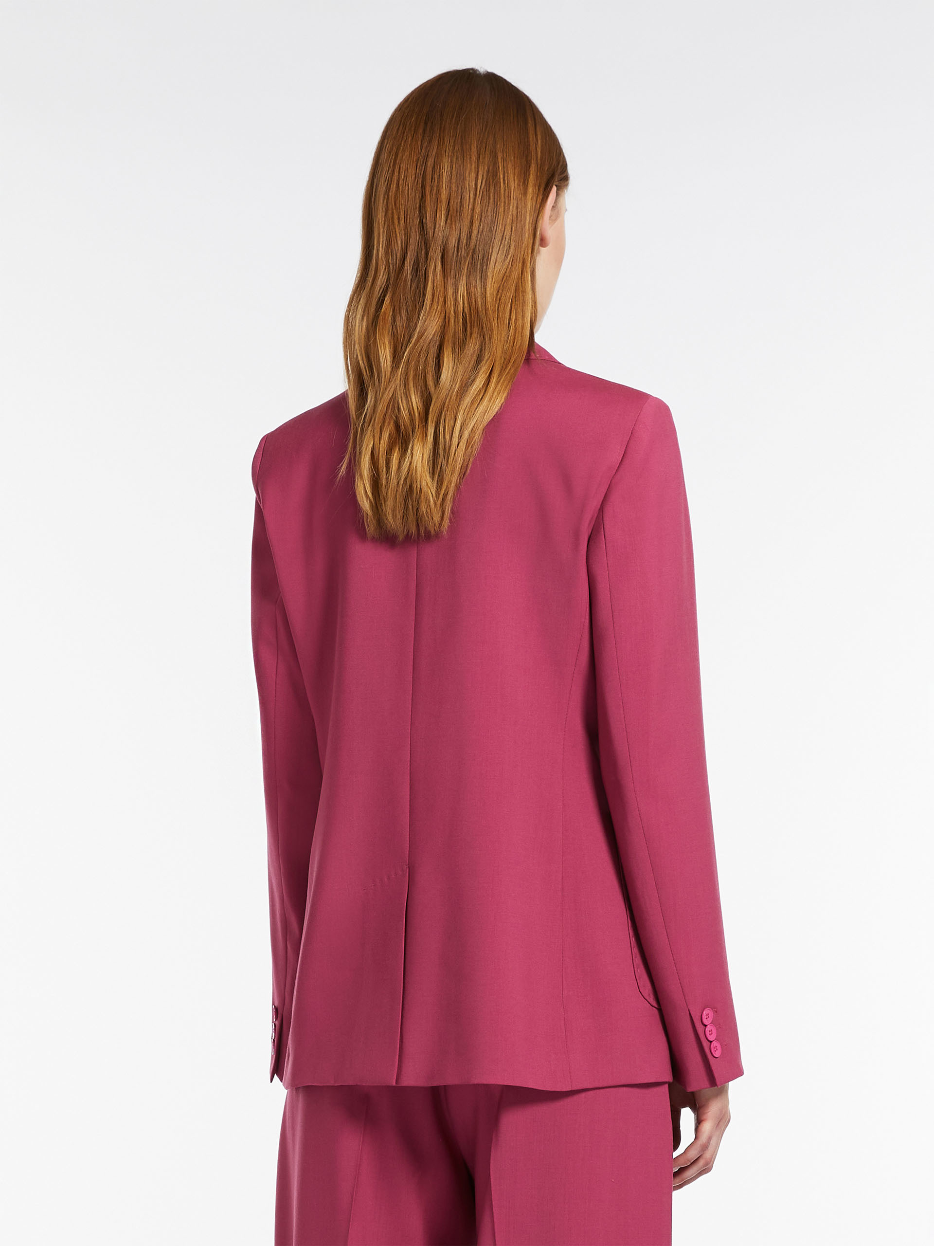 Weekend Max Mara Double-breasted Wool Suit Jacket In Pink