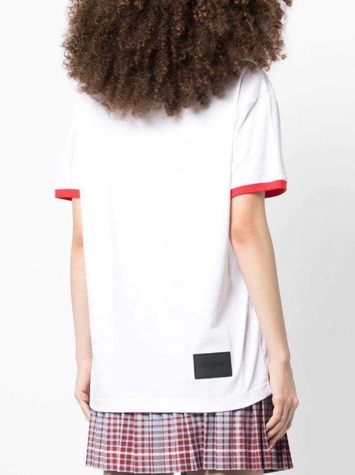 WE11 DONE LOGO-PRINT CREW-NECK T-SHIRT