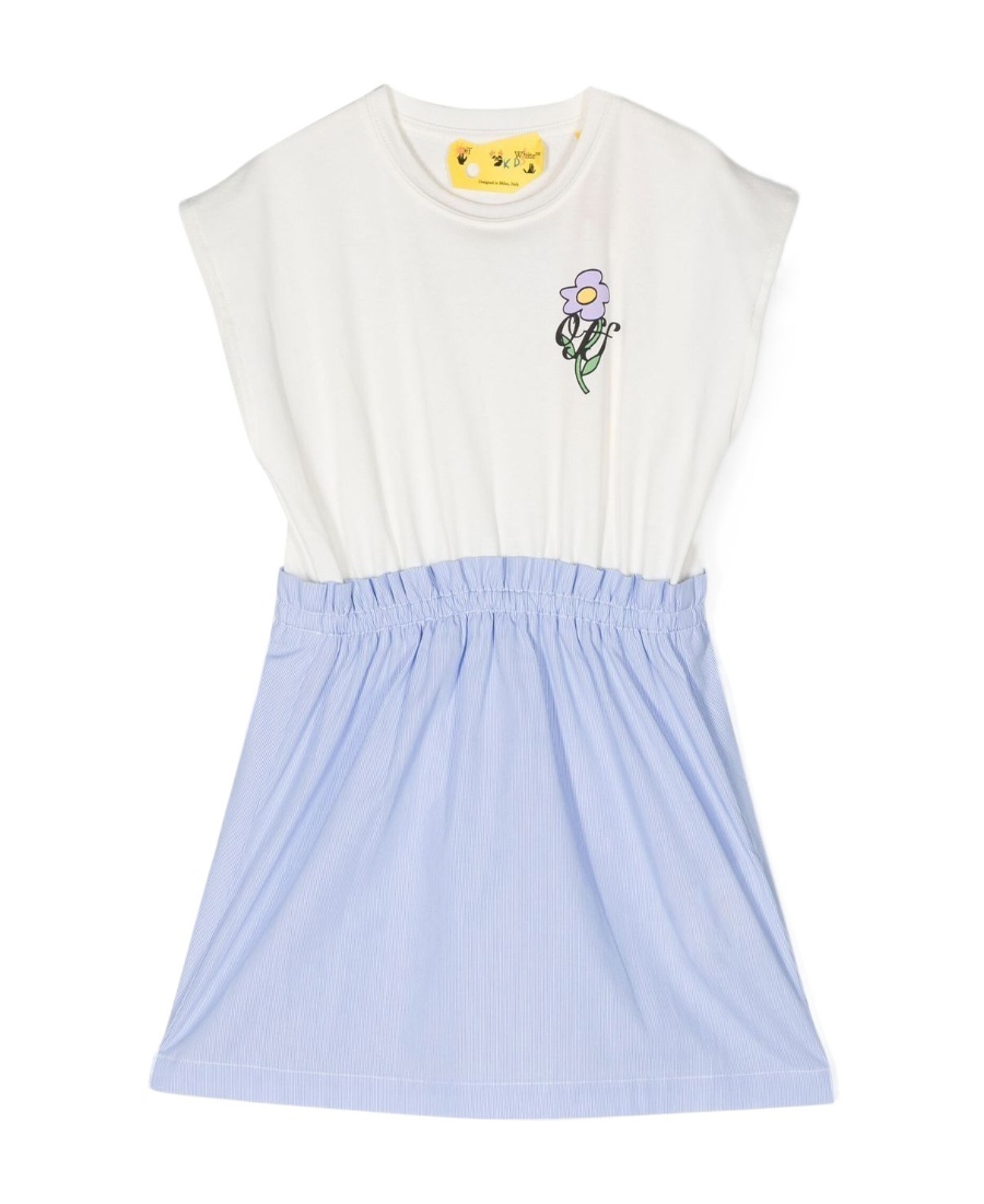 Off-white Graphic-print Sleeveless Dress In Blue