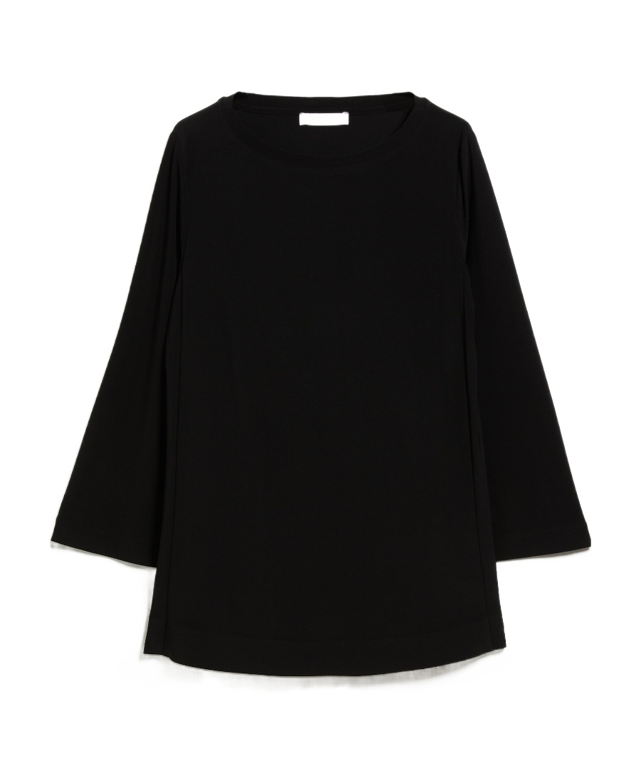 Max Mara Trumpet Stretch Plain Blouse In Black