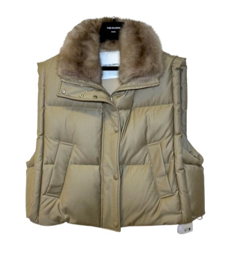 Yves Salomon Sleeveless Vest In Green