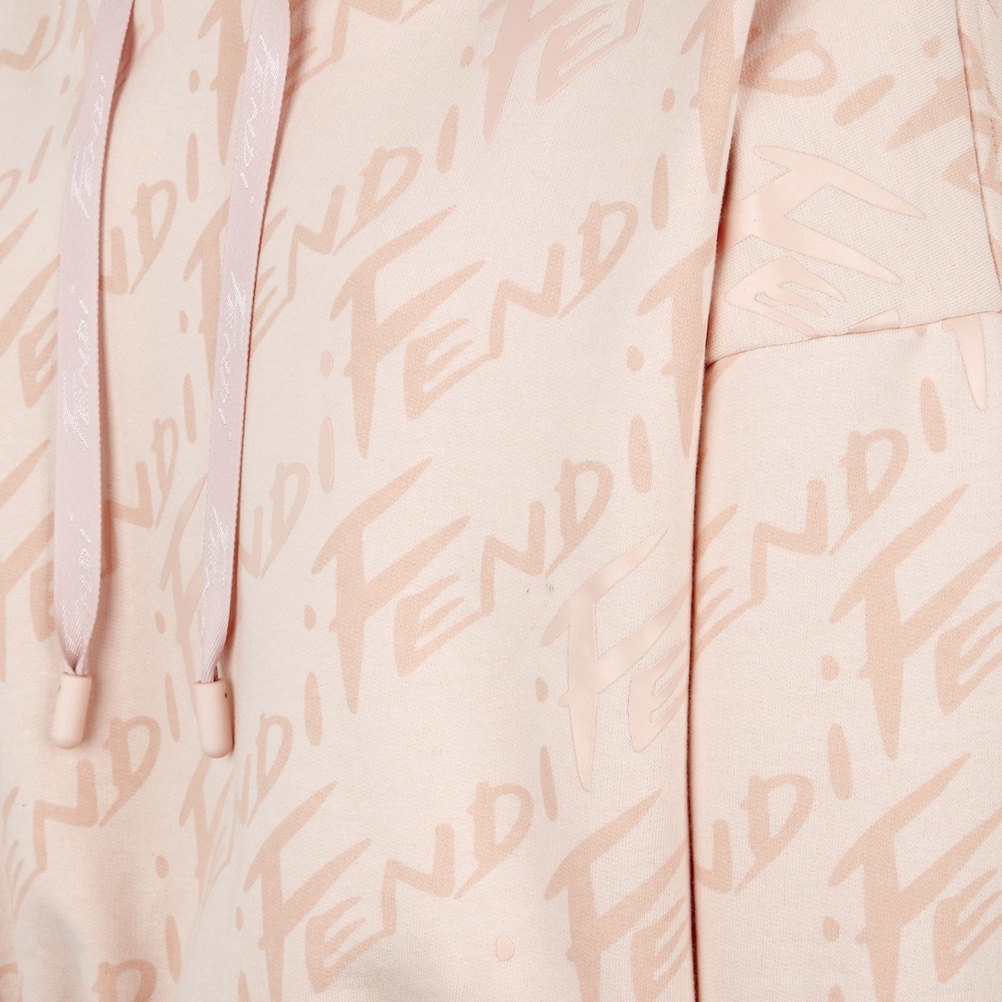 Fendi Elasticated Cotton Hoodie In Pink