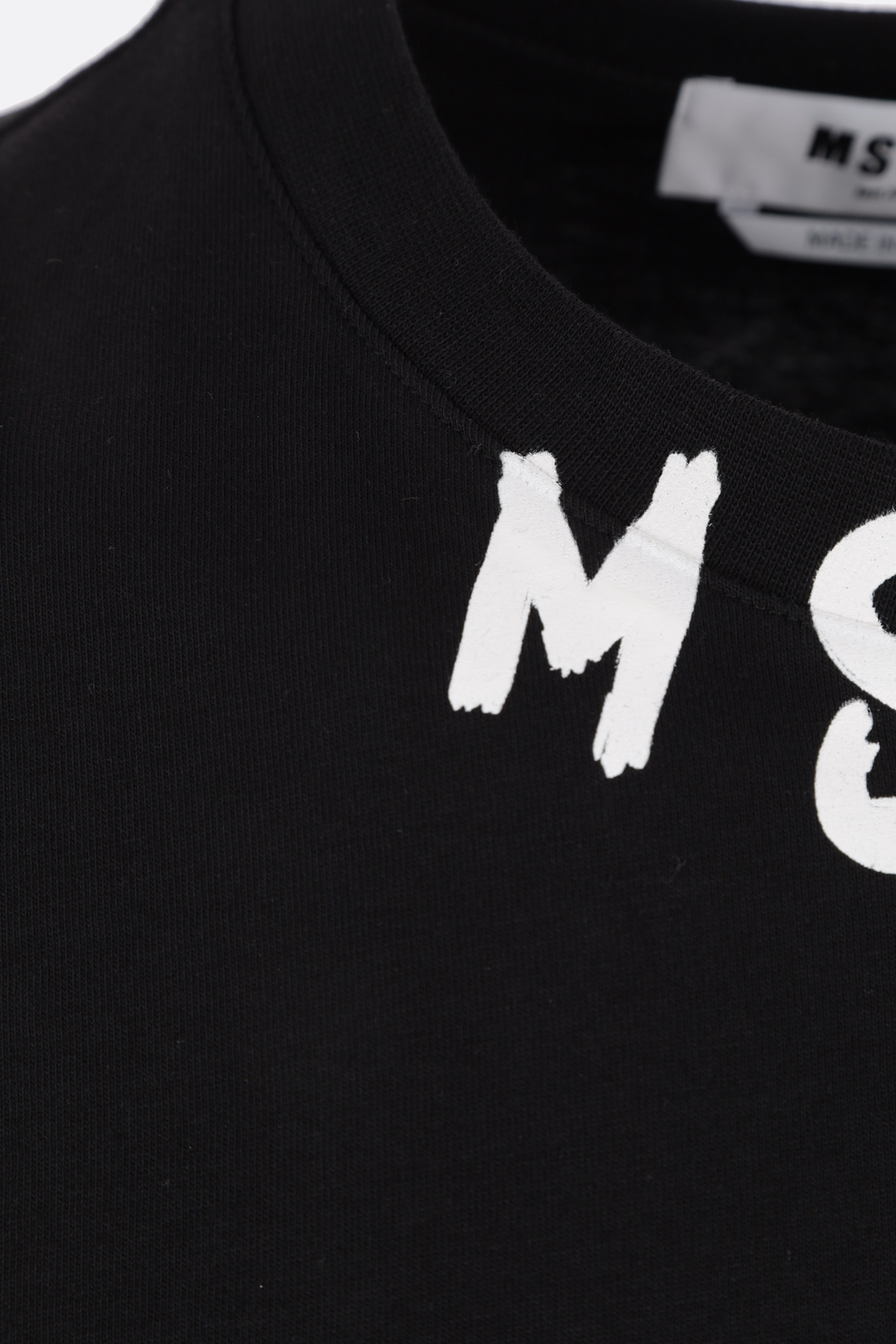 Msgm Logo Crew Neck T-shirt In Black