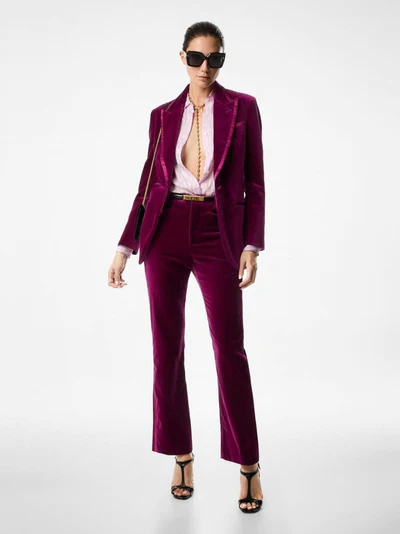 Tom Ford Belt Ring Trousers In Purple