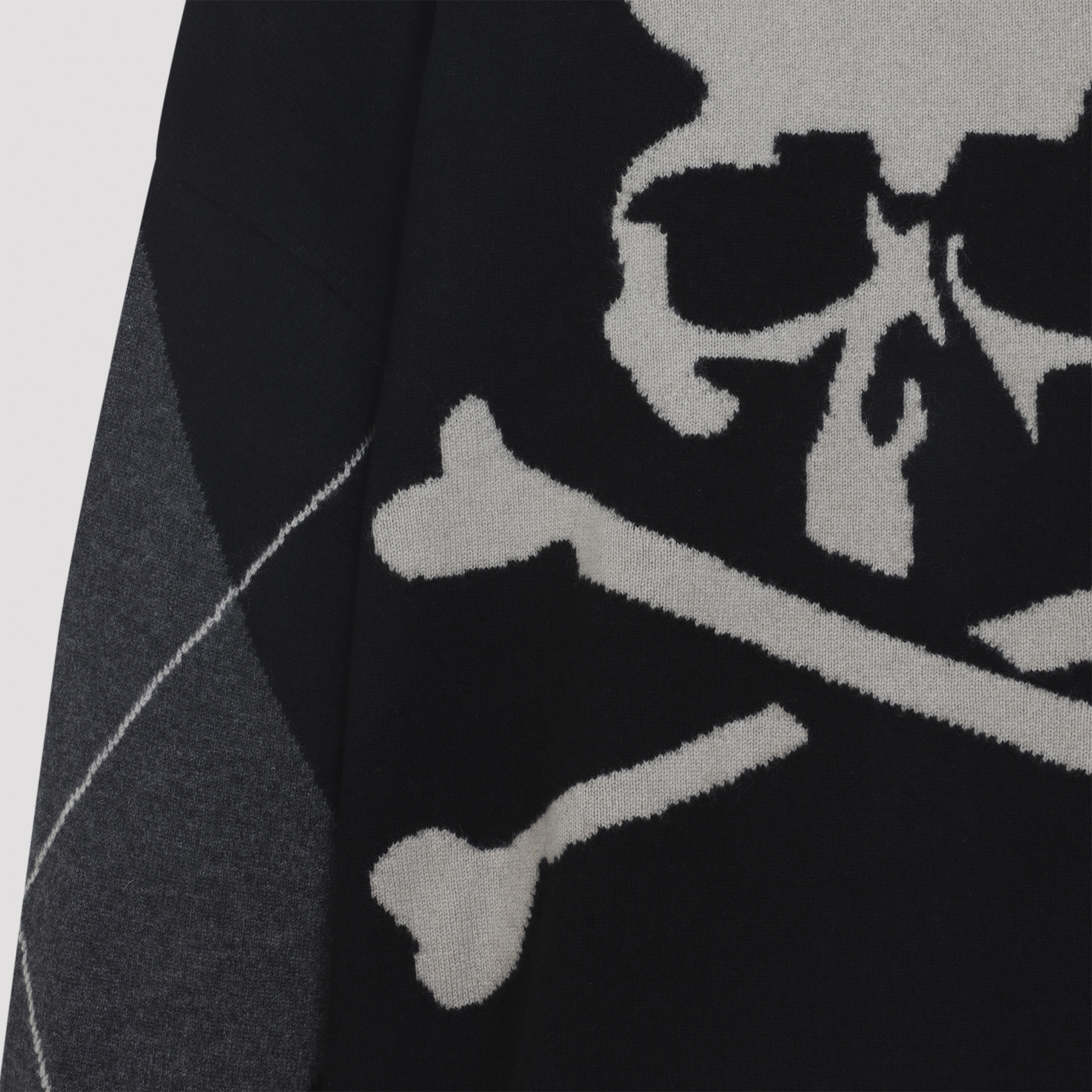 Mastermind Japan Cashmere Cardigan With V-neckline And Skull Motif In Black