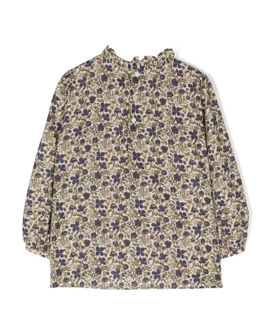 Bonpoint Floral-print Cotton Blouse In Nude