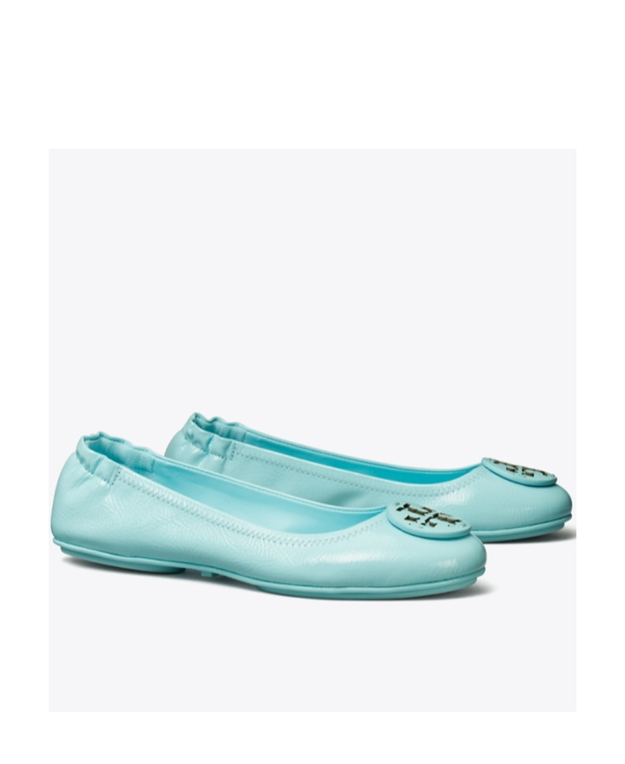 Tory Burch Woman Ballet Flats Sky Blue Size 6.5 Soft Leather In Blue