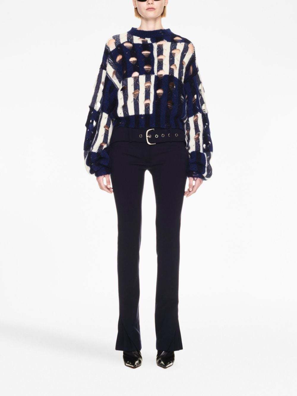 Off-white Multicolored Shibori Knit Sweater In White