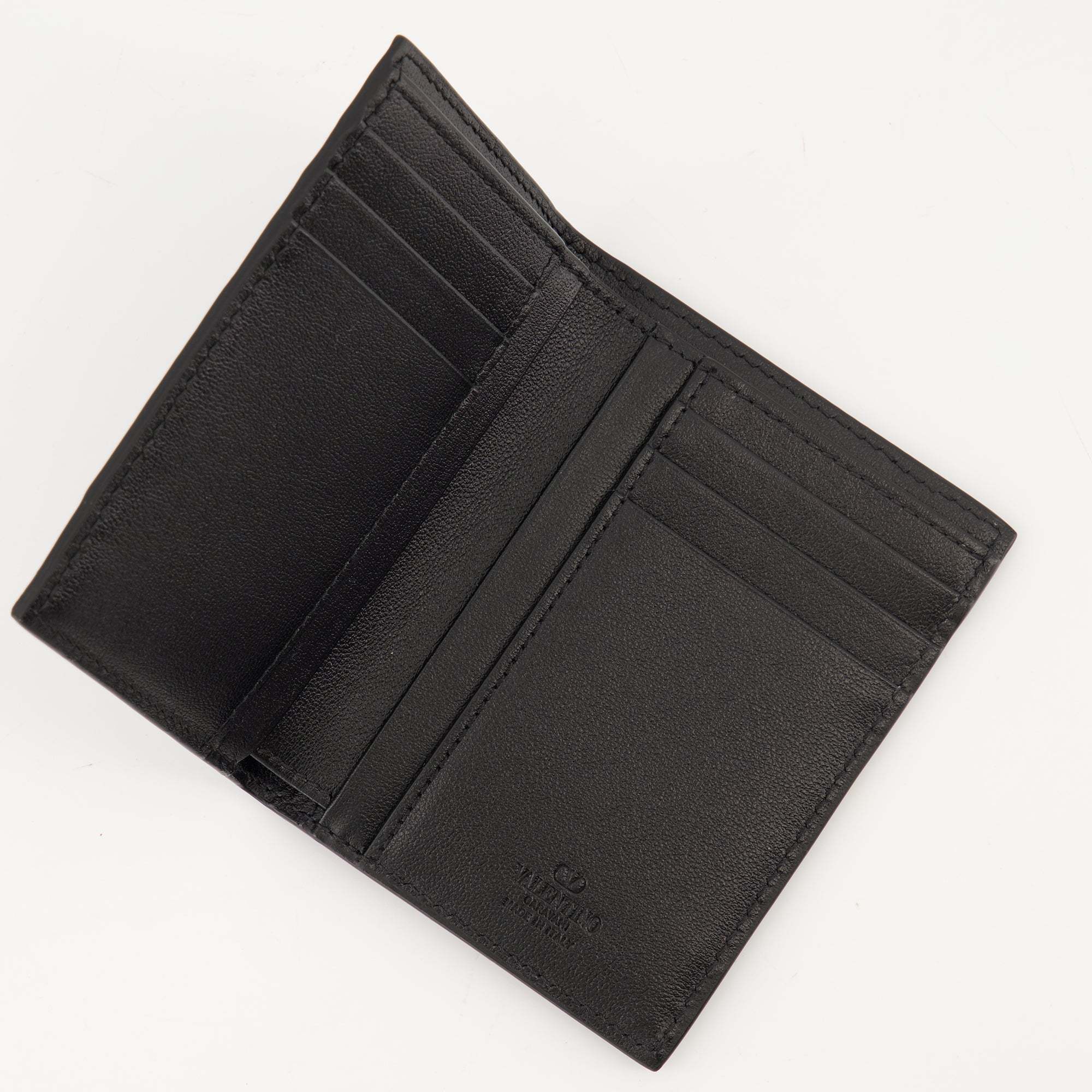 Valentino Ostrich-leather Cardholder In Black