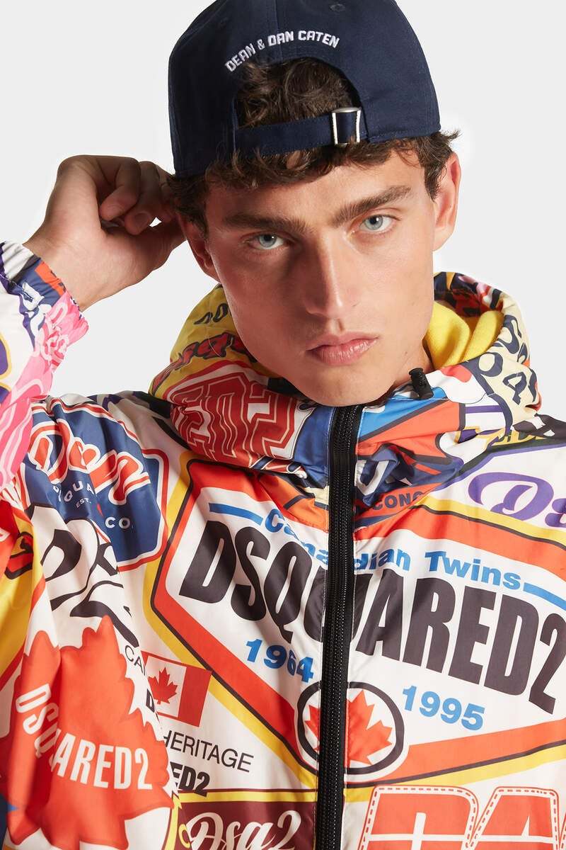 Dsquared2 Graphic-print Hooded Jacket In Multicolor
