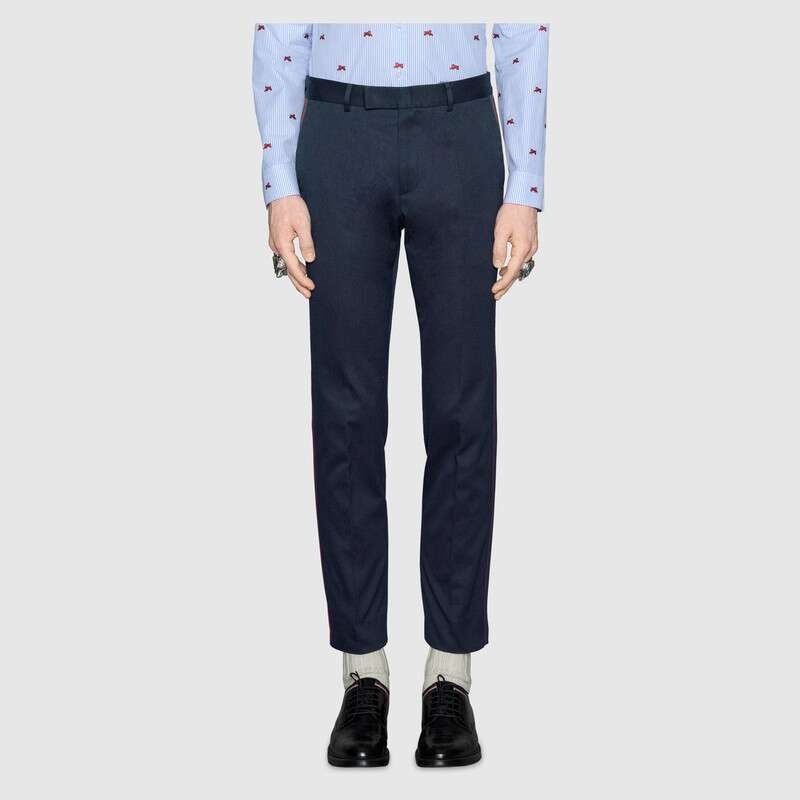 Gucci 60s Pant With Web In Black