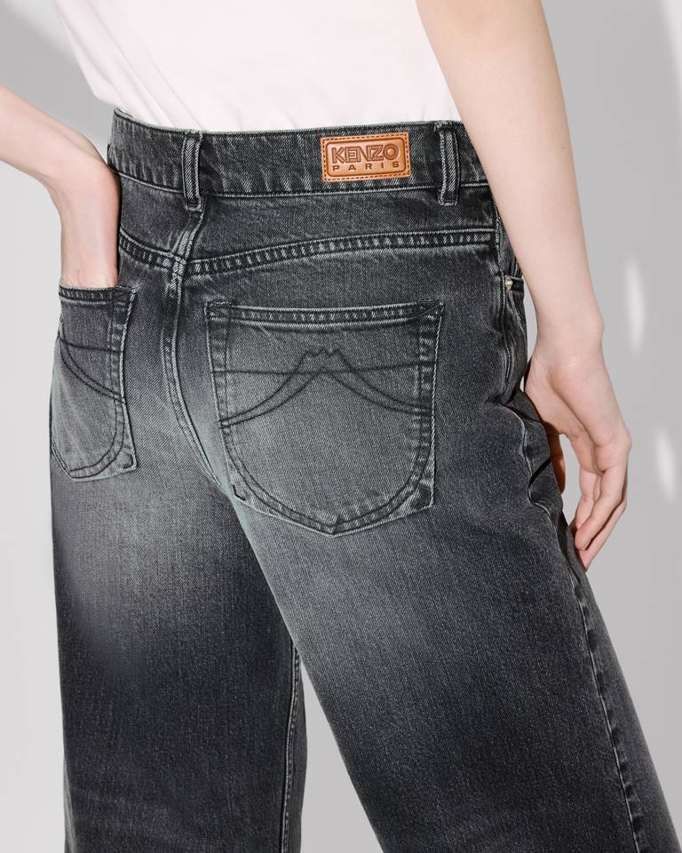 Kenzo ' X Futura 2000' Sumire Cropped Pants In Japanese Denim In Black