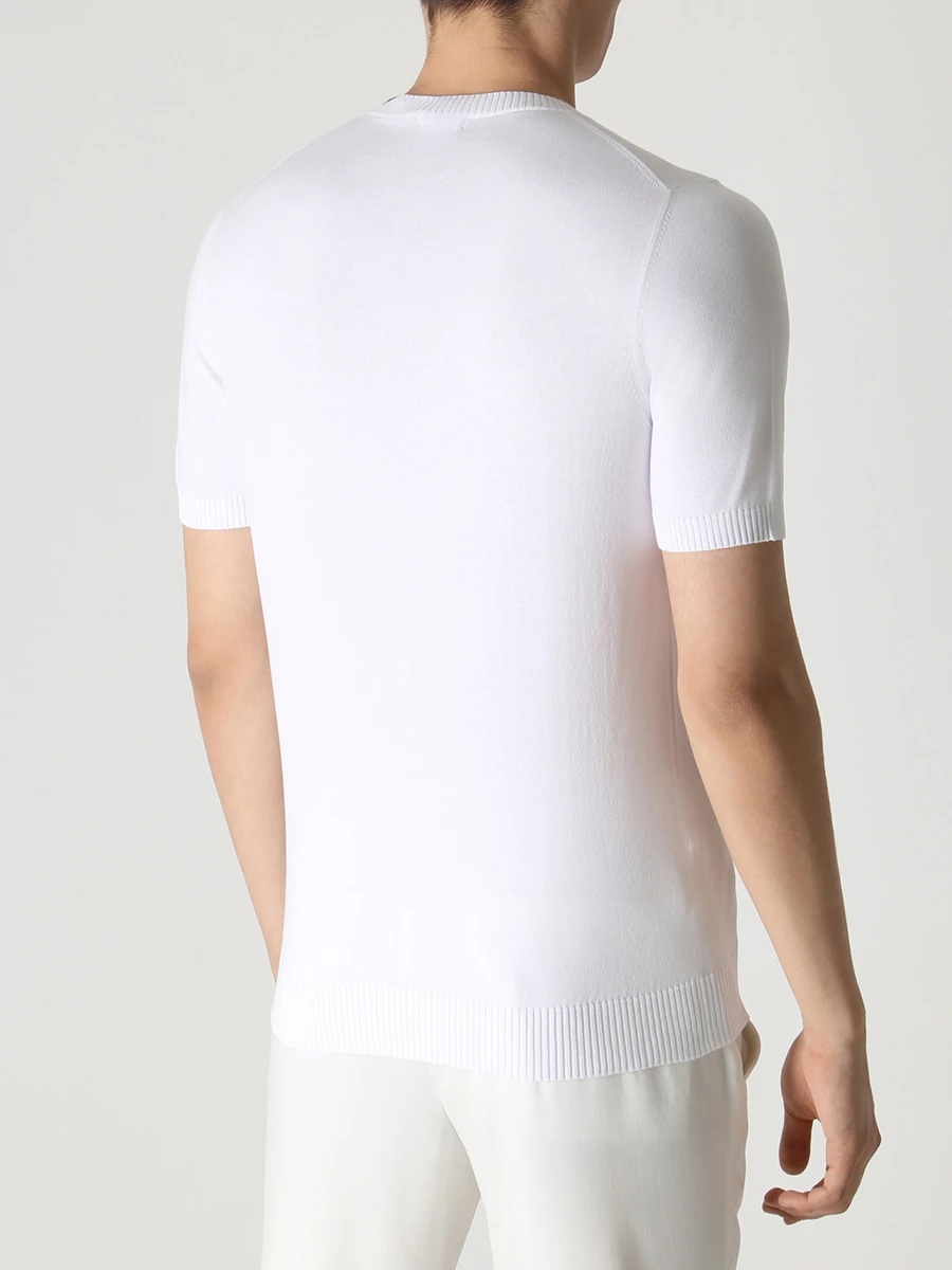 Malo T-shirt Girocollo In Jersey Di Cotone In White