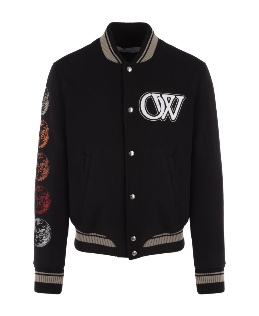 Off-white Off White™ Black Wool Blend Bomber Jacket