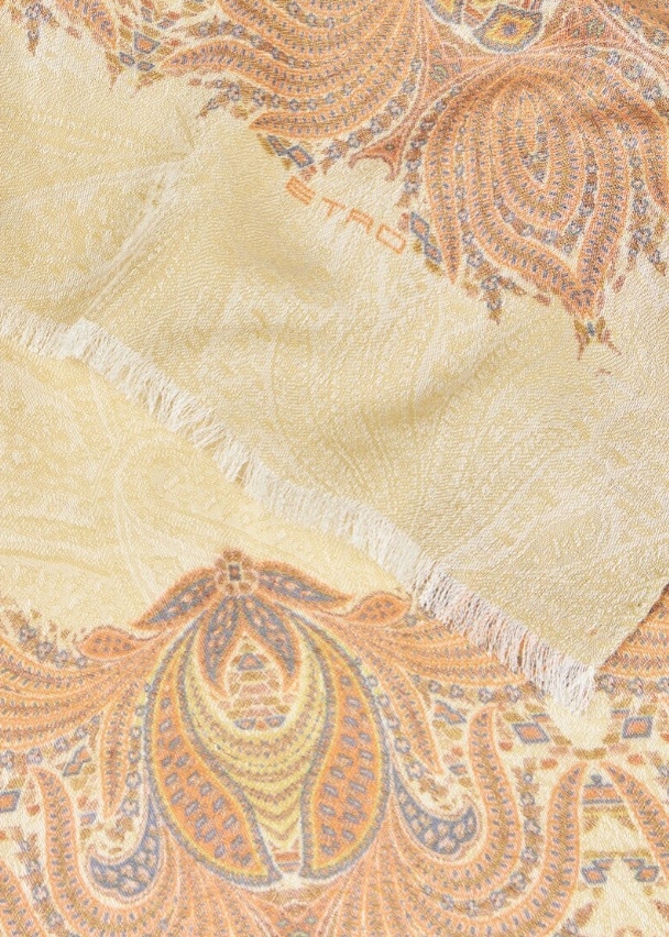 Etro Scarf With Foliage-patterned Edges In Multi