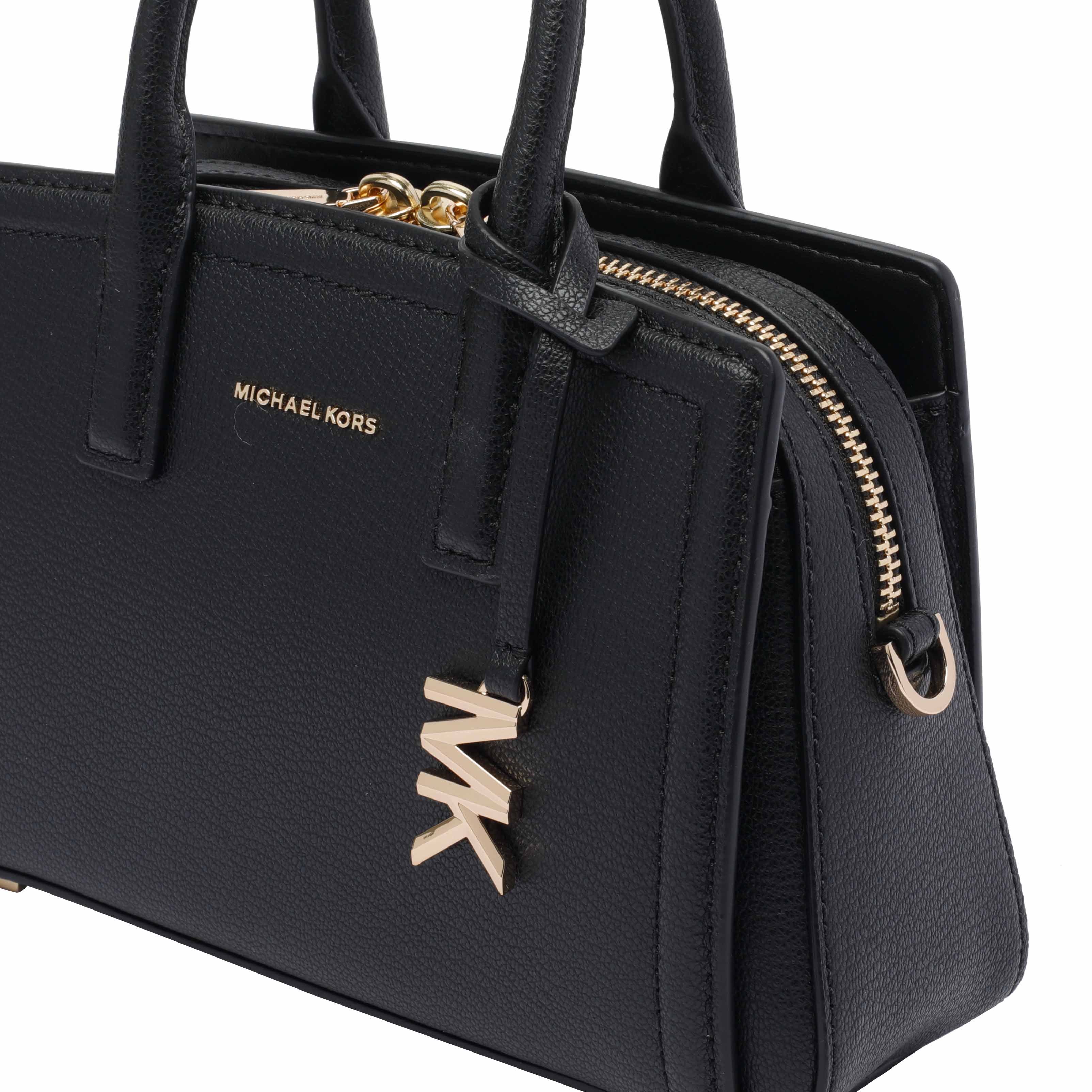 Michael Kors Small Black Leather Hand Bag In Black