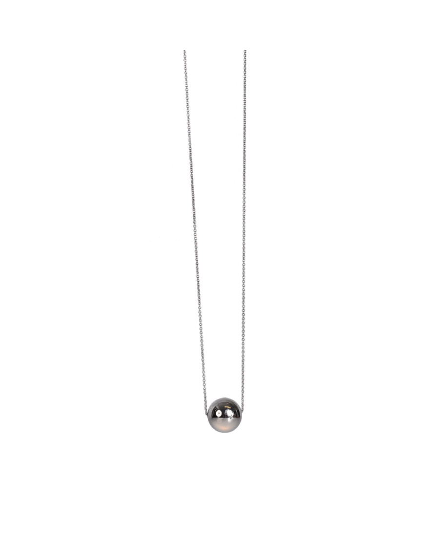 Saint Laurent Large Spherical Metal Necklace In Gray