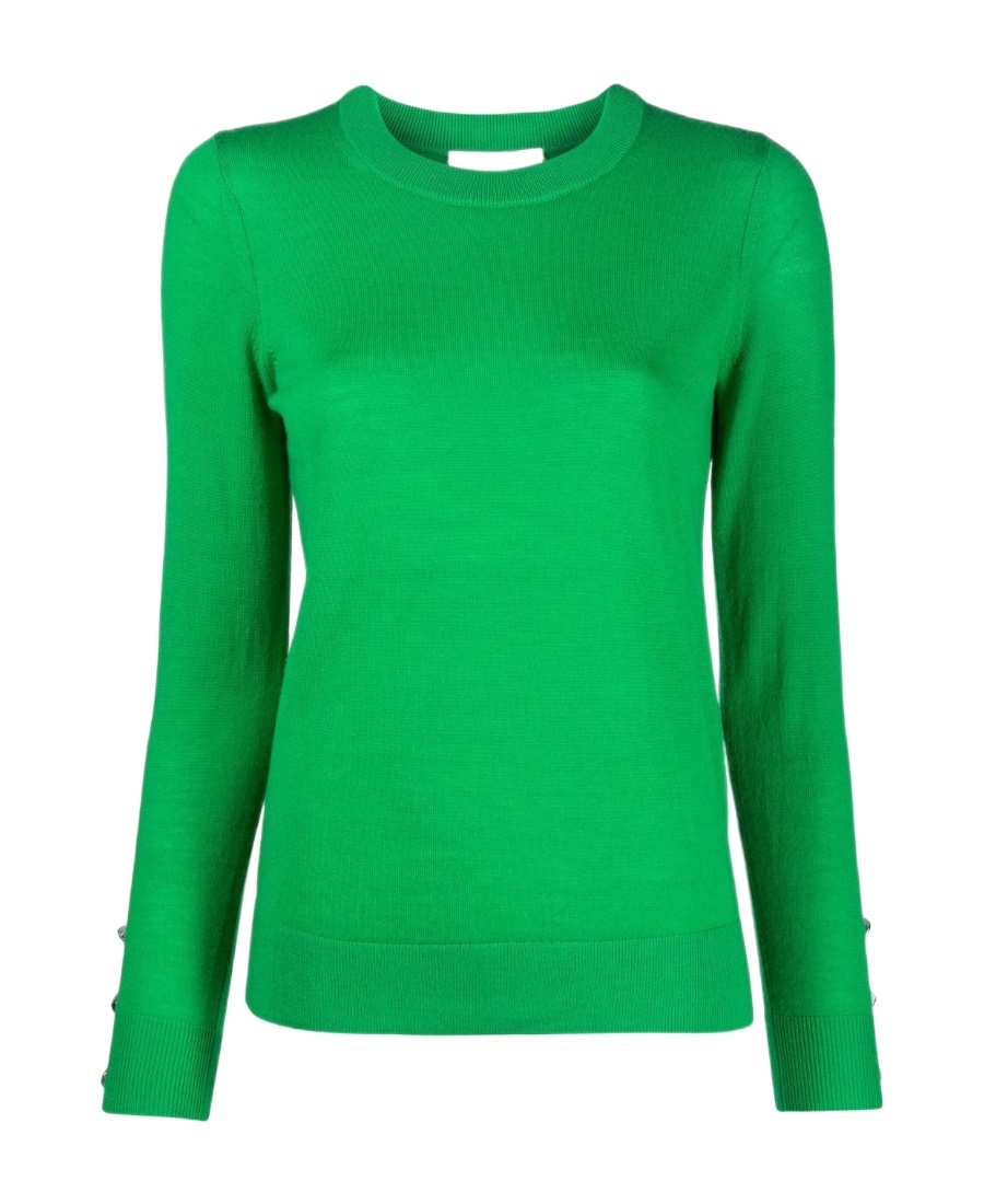 Michael Michael Kors Button-fastening Cuff Knit Jumper In Green