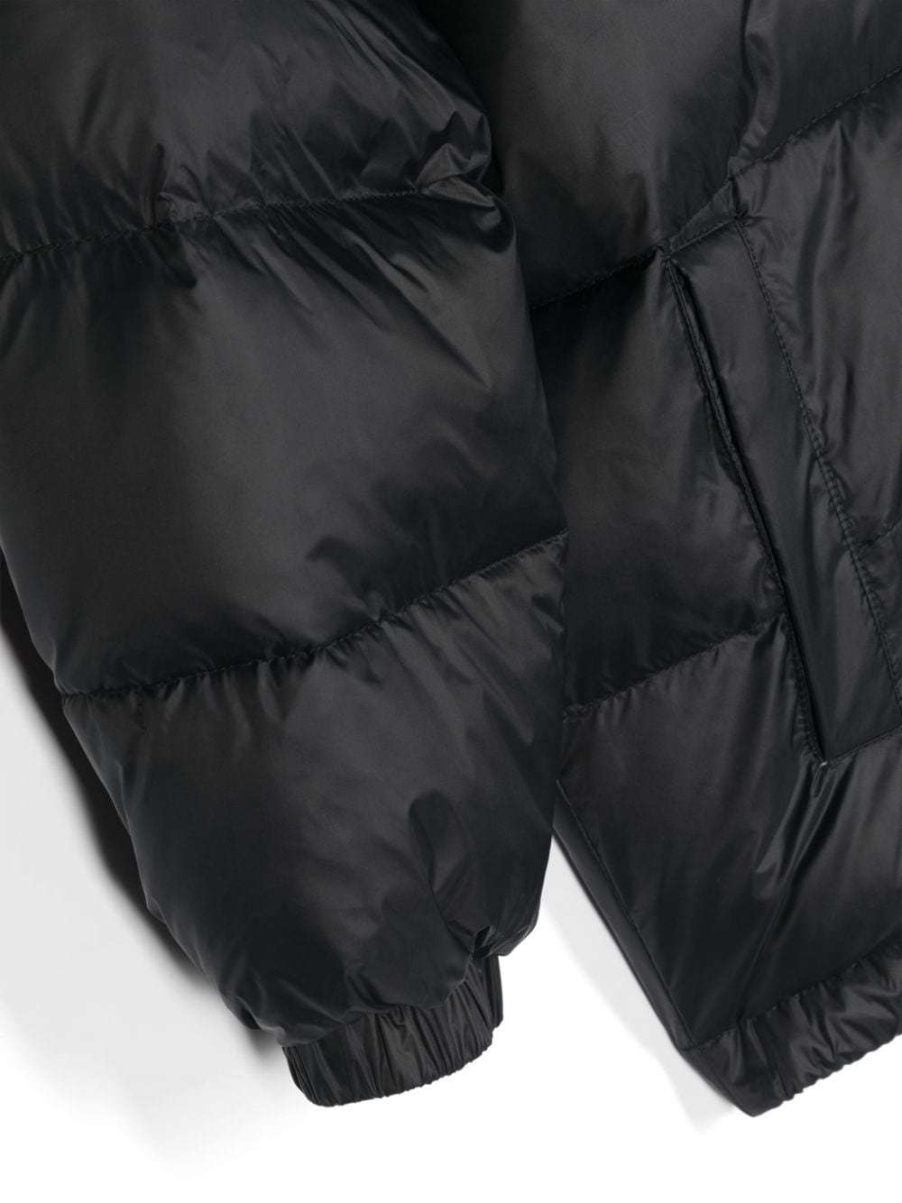 Dolce & Gabbana Logo-plaque Hooded Padded Coat In Black