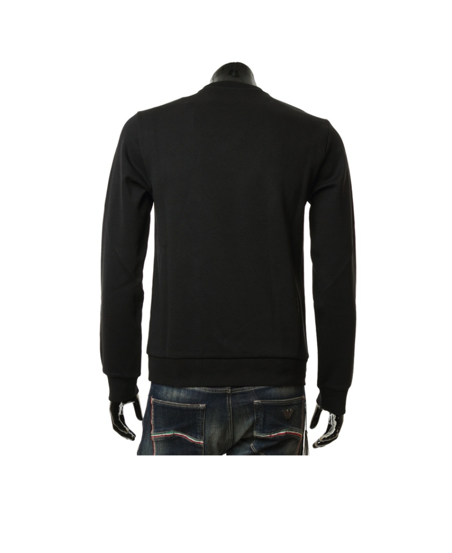 Ea7 Round-necked Logo Sweater In Black