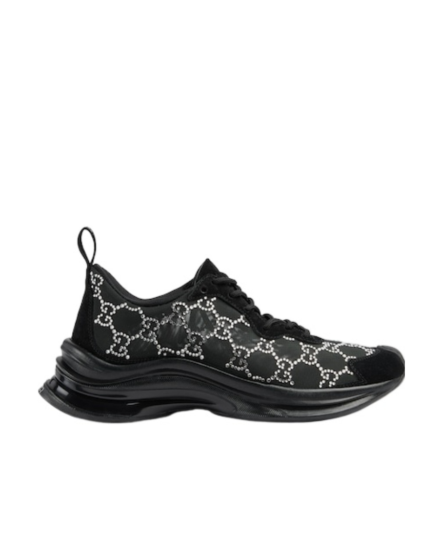Gucci Run Gg Crystal Damensneaker In Black