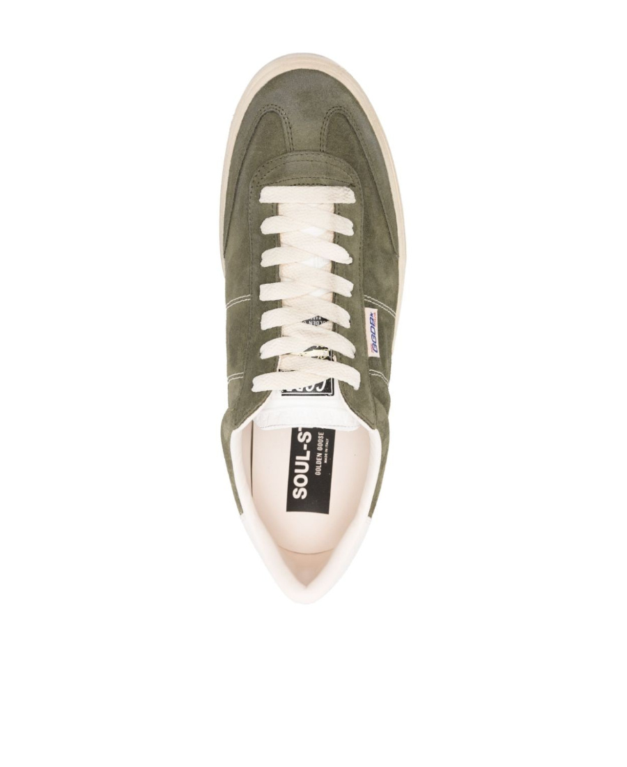Golden Goose Low Top Sneakers In Calf Suede In Green
