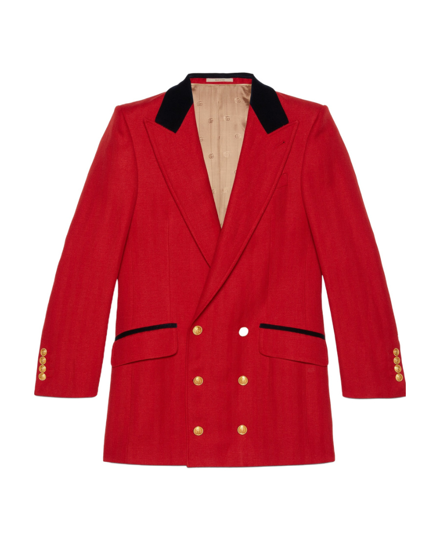 Gucci Peak-lapels Double-breasted Blazer In Red